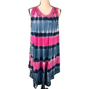 True rock tie dye Free size rayon dress